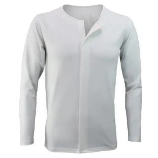 【佳立適】升溫蓄熱保暖衣-無染系列-奈納鍺 開襟式-白色(使用3M吸濕快排)