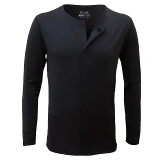 【佳立適】升溫蓄熱保暖衣-開襟式-黑色(使用3M吸濕快排)