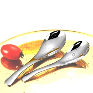 【樂邁家居】304不鏽鋼 小湯勺 餐勺 飯勺 湯匙(16cm 2入組 一體成型 易清洗)