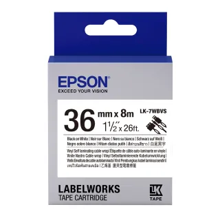 【EPSON】標籤帶 線材系列白底黑字/36mm(LK-7WBVS)