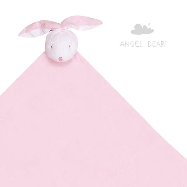 【Angel Dear】大頭動物嬰兒毛毯禮盒(粉紅小兔-白白)