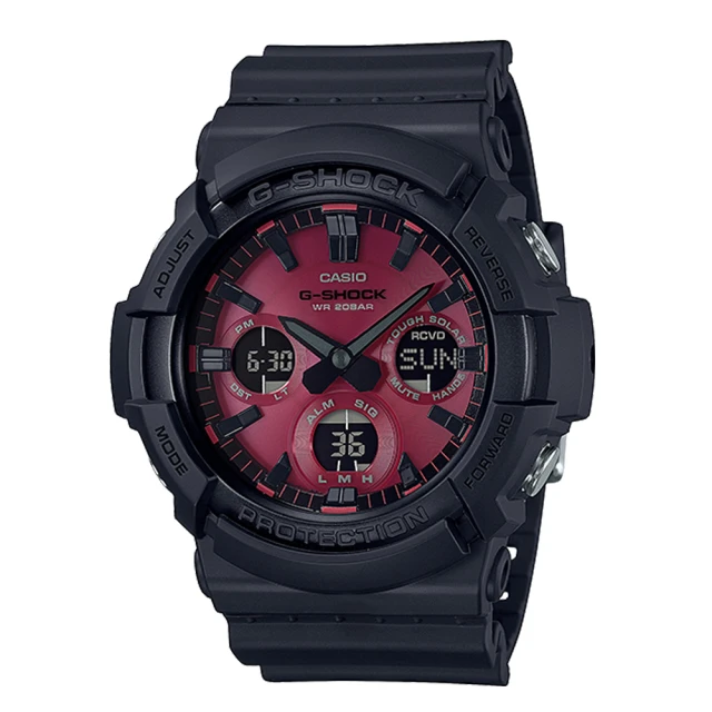 CASIO 卡西歐 G-SHOCK 太陽能雙顯錶 樹脂錶帶 防水200米(GAS-100AR-1A)