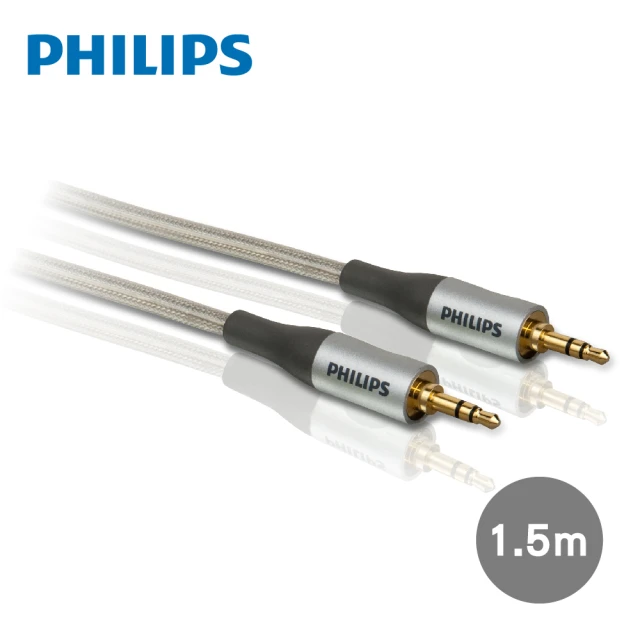 【Philips 飛利浦】1.5m 3.5mm轉3.5mm音源線(SWA3172S/10)