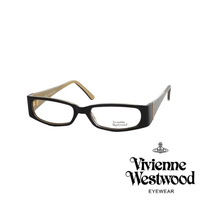 【Vivienne Westwood】閃亮晶鑽土星壓紋光學眼鏡(芥末黃/黑 VW202_04)