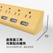 【KINYO】6開6插三角延長線6呎-自然木紋系列(CGTW366-6)