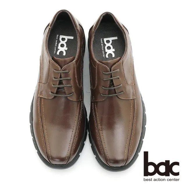 【bac】商務菁英 輕量真皮綁帶氣墊鞋(咖啡色)