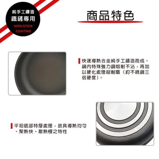 【EVERWARE】鐵鏟專用不沾炒鍋36cm(台灣製)