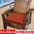 【凱蕾絲帝】台灣製造-高支撐記憶聚合緹花坐墊/沙發墊/實木椅墊54x56cm(如意紅六入)