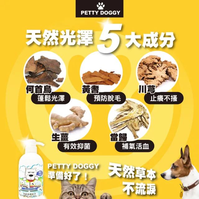 【Petty Doggy】寵物毛孩貓狗洗毛精天然柔順蓬鬆長毛配方 350ml補充瓶x12+ 2壓頭(買好買滿分享組)