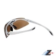【Z-POLS】MIT頂級可掀設計烤漆銀 搭載頂級防爆茶褐片運動太陽眼鏡(抗紫外線UV400 可配度數設計)