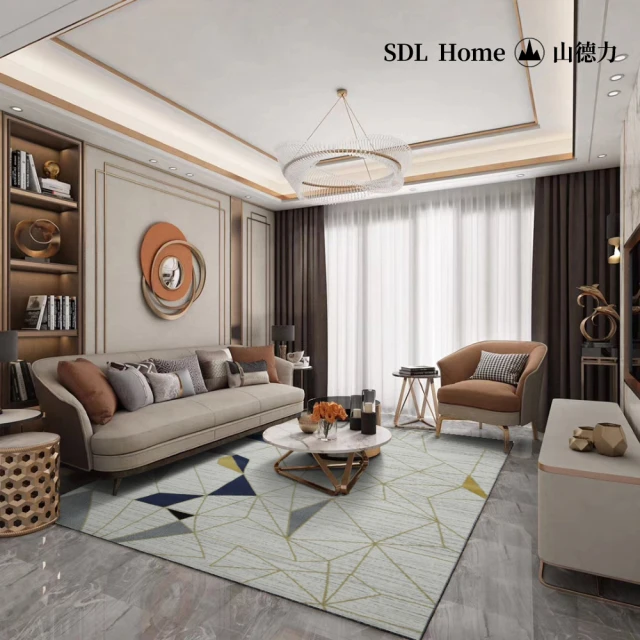 【山德力】幾何線條暈染設計地毯- 歐羅巴 240X340CM(氣派 現代 經典 客廳 起居室 書房)