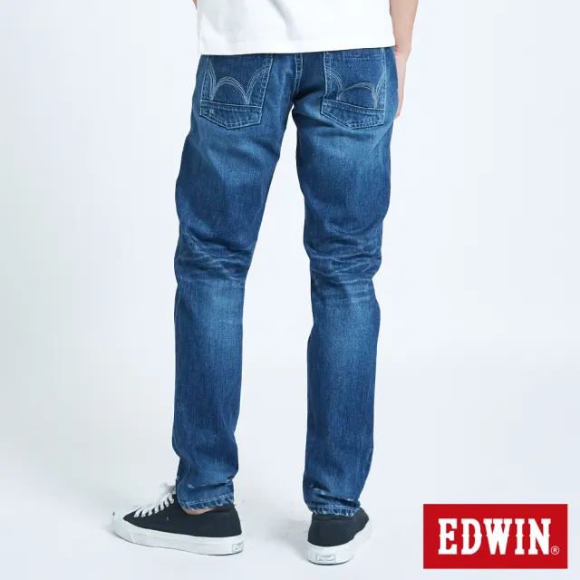 【EDWIN】男裝 BLUE TRIP拼貼破壞AB牛仔褲(中古藍)
