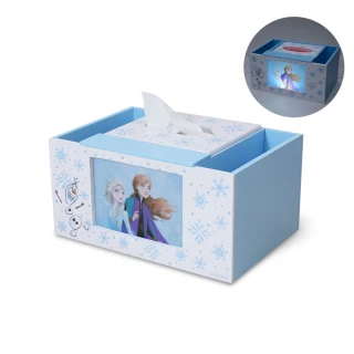【迪士尼Disney】冰雪奇緣 艾莎&安娜 方形面紙盒LED小夜燈 衛生紙盒 筆筒 收納盒(正版授權台灣製)
