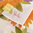 【Sybilla】盛開花朵純綿帕巾領巾(橘色/白底)