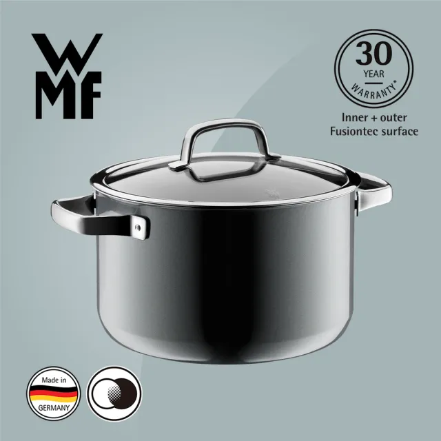 【德國WMF】Fusiontec德國製高身湯鍋 24cm 6.4L(波光灰 鉑灰色)