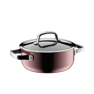 【德國WMF】Fusiontec德國製低身湯鍋 20cm 2.4L(金屬玫瑰 赭紅色)