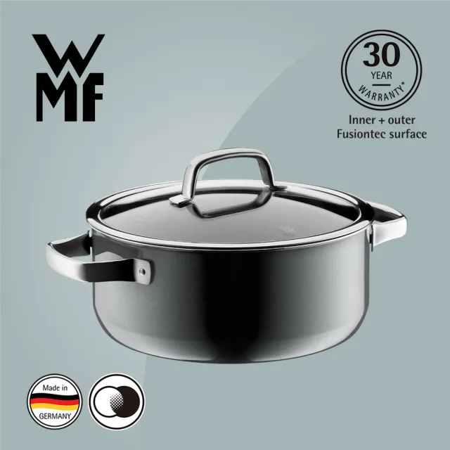 【德國WMF】Fusiontec德國製低身湯鍋 24cm 4.4L(波光灰 鉑灰色)