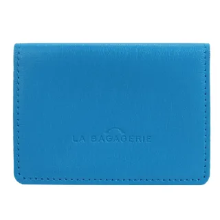 【LA BAGAGERIE】全牛皮雙折透明車票/證件夾(土耳其藍)