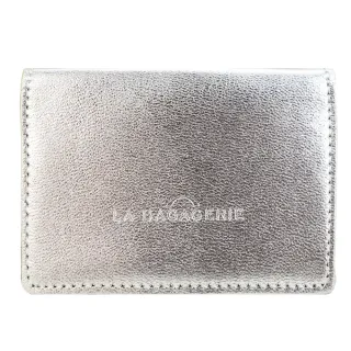 【LA BAGAGERIE】全牛皮雙折透明車票/證件夾(銀)