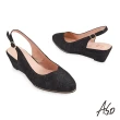 【A.S.O 阿瘦集團】健步美型簡約素面羊絨楔型鞋(黑)