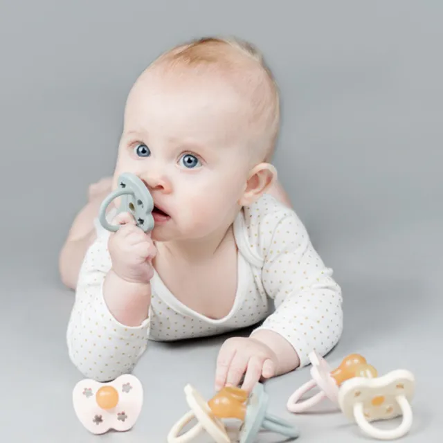 【丹麥Hevea】彩色乳膠奶嘴-寶貝藍(使用FDA認可的天然彩色顏料)