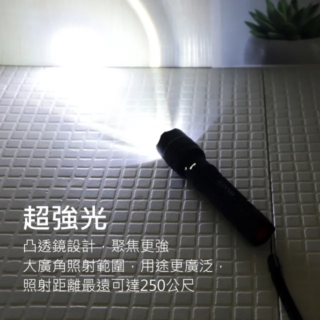 【KINYO】LED大廣角外接式充電手電筒(LED-5065)