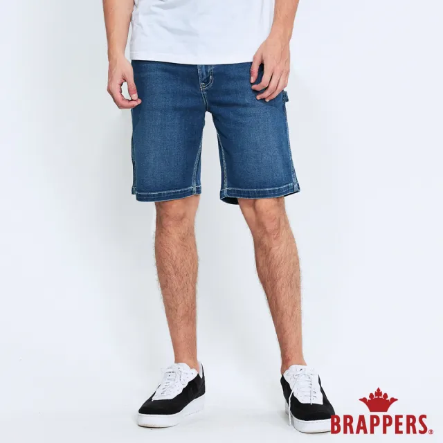【BRAPPERS】男款 HM-中腰系列-彈性工作帶五分褲(深藍)