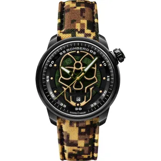 【BOMBERG】炸彈錶BB-01 系列軍綠迷彩骷髏頭限量機械錶-43mm(CT43APBA.23-4.11)