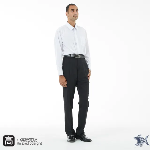 【NST JEANS】夏季薄款 免燙 素黑 超細纖維大尺碼 打摺西裝褲-中高腰寬版(001-7279)