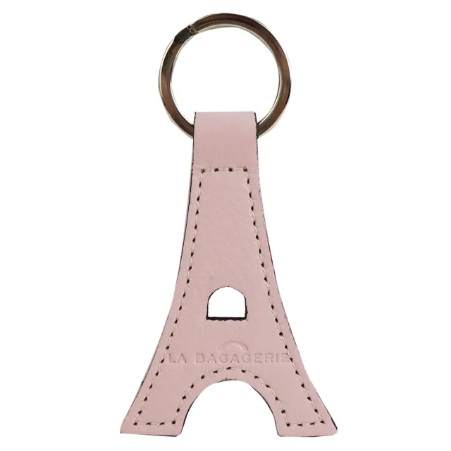 【LA BAGAGERIE】牛皮鐵塔造型鑰匙圈(玫瑰粉)