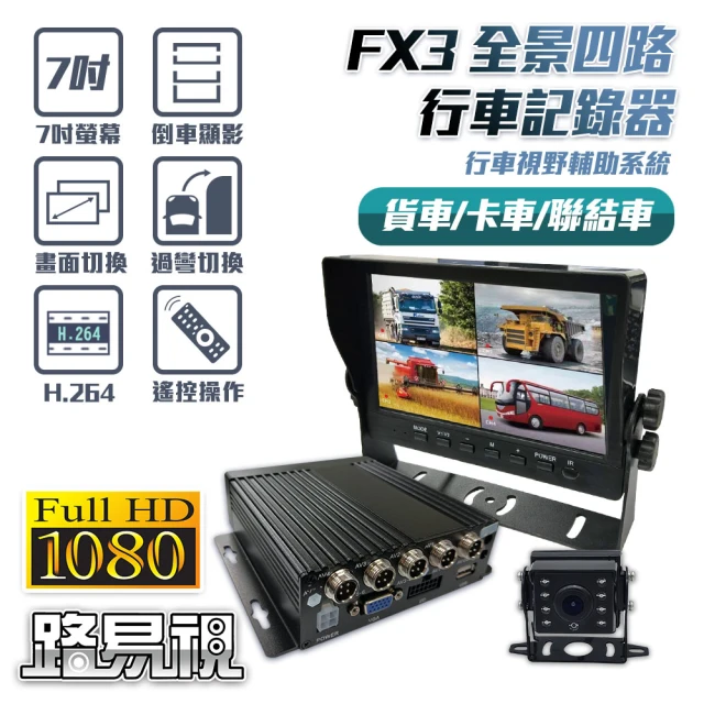 路易視 FX3 1080P 全景四路 行車紀錄器、大貨車、大客車及各式車輛適用(Full HD 1080P 高畫質解析)