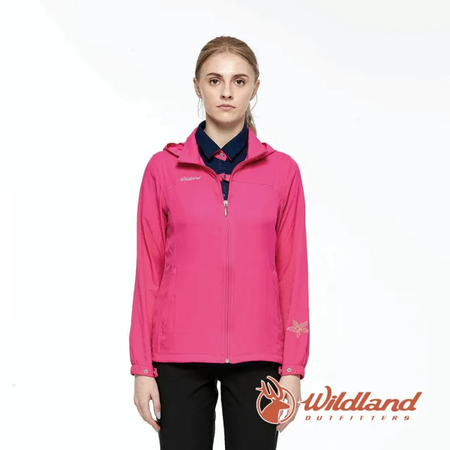 【Wildland 荒野】女 彈性透氣抗UV輕薄外套-桃紅色 0A81903-09(透氣合身/貼身/薄外套/防曬抗UV/運動休閒)