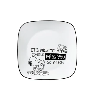 【CORELLE 康寧餐具】SNOOPY復刻黑白方形10吋午餐盤(2213)