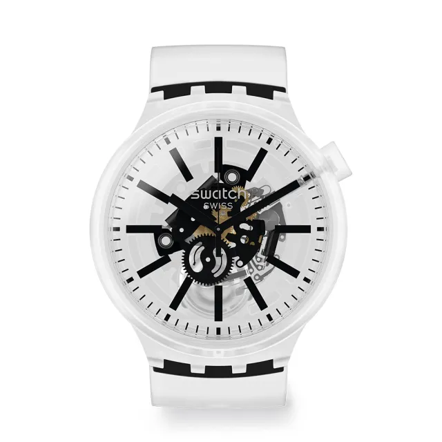 【SWATCH】BIG BOLD JELLY系列手錶 BLACKINJELLY 瑞士錶 錶(47mm)