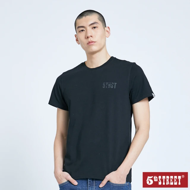 【5th STREET】男深度視覺短袖T恤-黑色