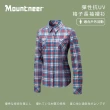 【Mountneer山林】女 彈性抗UV格子長袖襯衫-紅色 31B06-37(薄襯衫/防曬長袖)