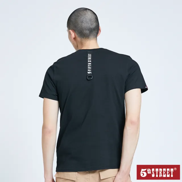 【5th STREET】男刺繡字體短袖T恤-黑色