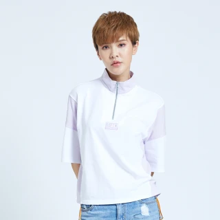 【5th STREET】女高領特殊剪裁短袖T恤-白色