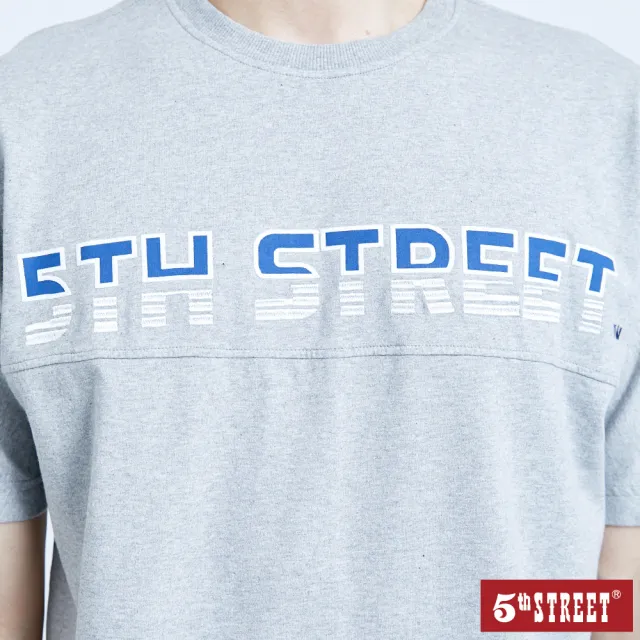 【5th STREET】男特殊剪裁短袖T恤-麻灰