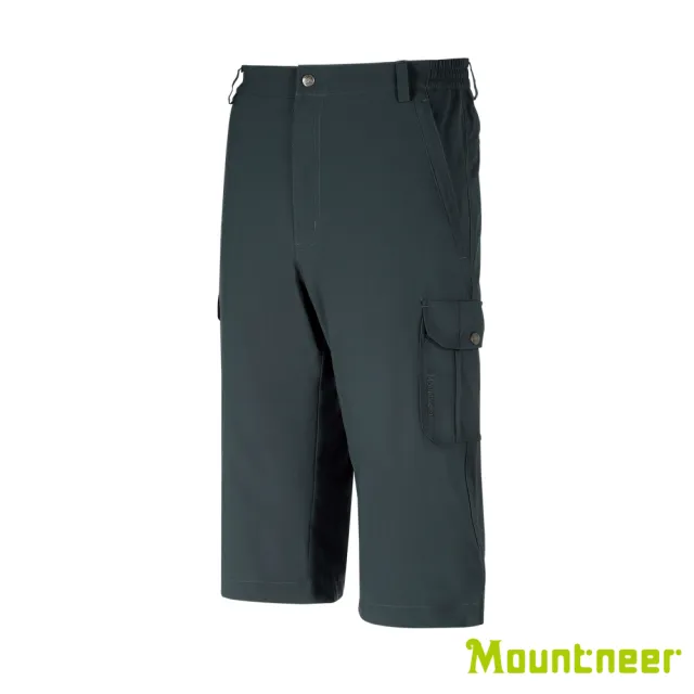 【Mountneer 山林】男 四彈抗UV七分褲-深灰藍 31S15-86(透氣合身/機能/下著/運動休閒)