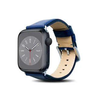 【Alto】Apple Watch 49/45/44/42mm  Ultra2/9/8/7/6/SE/5/4/3 皮革錶帶 - 海軍藍(真皮錶帶 細柔觸感)