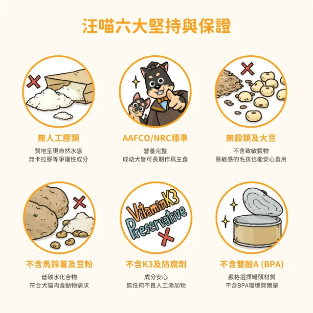 【汪喵星球】狗狗95%無膠主食罐165g*12入-放牧鹿肉(狗主食罐/犬罐 全齡適用)