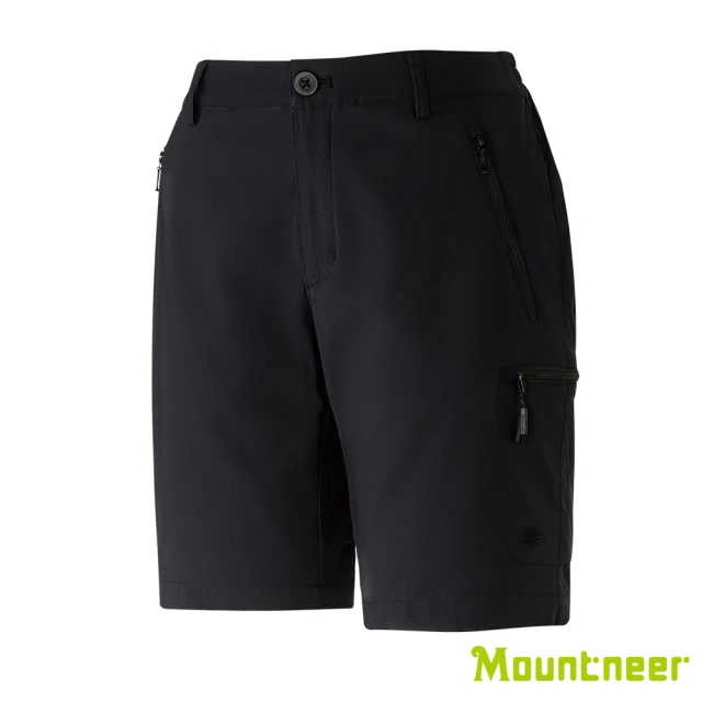 【Mountneer山林】女 彈性抗UV休閒短褲-黑色 31S10-01(透氣合身/機能/下著/運動休閒)