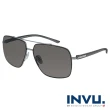 【INVU】瑞士精品雙粱微方框偏光太陽眼鏡(黑/灰 P1002B)