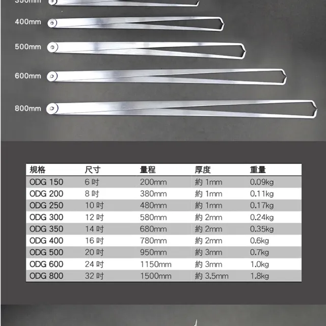 大強牌】內外徑卡規高碳鋼外卡規800mm 測量工具851-ODG800(外卡鉗高碳