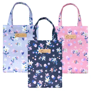 【uma hana】幾何花卉萬用收納兩杯水壺袋防水的拿鐵袋(兩杯水壺袋/手提袋/咖啡袋/防水包)