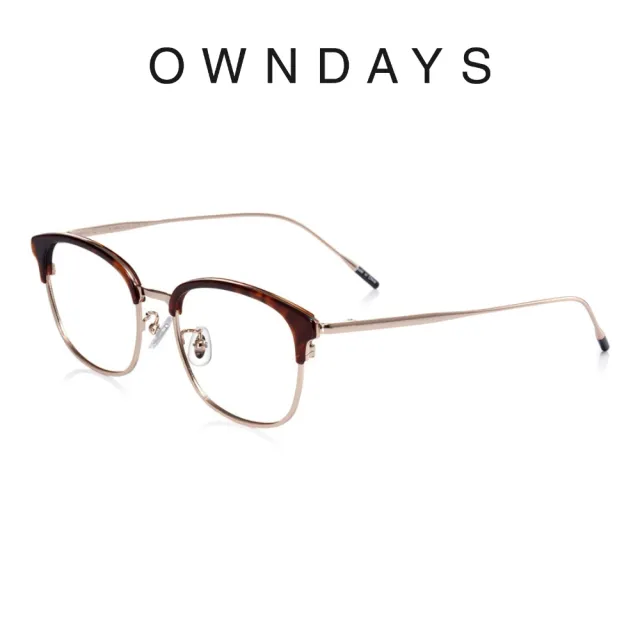 【OWNDAYS】John Dillinger系列 眉形鏡款鈦金屬框光學眼鏡(JD1034B-0A C2)