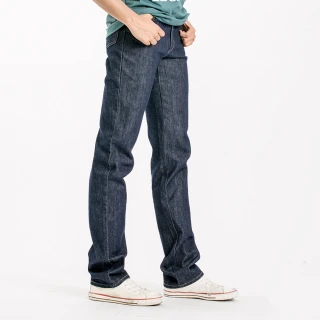 【BOBSON】男款日本進口布中直筒褲(藍1630-52)