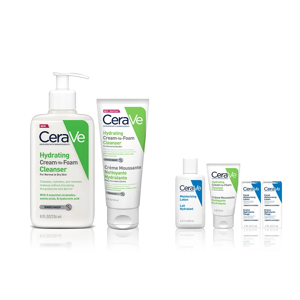 【CeraVe適樂膚】溫和洗卸泡沫潔膚乳 大+小 年度限定組_A(泡沫質地)