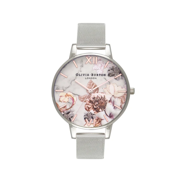 Olivia Burton Olivia Burton 花團錦簇風格時尚優質米蘭式腕錶38mm-銀色-OB16CS10